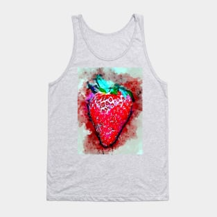 Watercolor Strawberry Tank Top